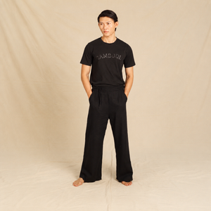 Wide Leg Linen Drawstring Pants