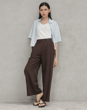 PRE-ORDER Wide Leg Linen Drawstring Pants