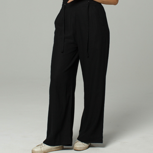 Wide Leg Linen Drawstring Pants - Dorsu Ethical Clothing