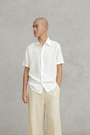 Relaxed Short Sleeve Button Down Shirt