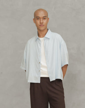 PRE-ORDER Cropped Oversized Linen Shirt