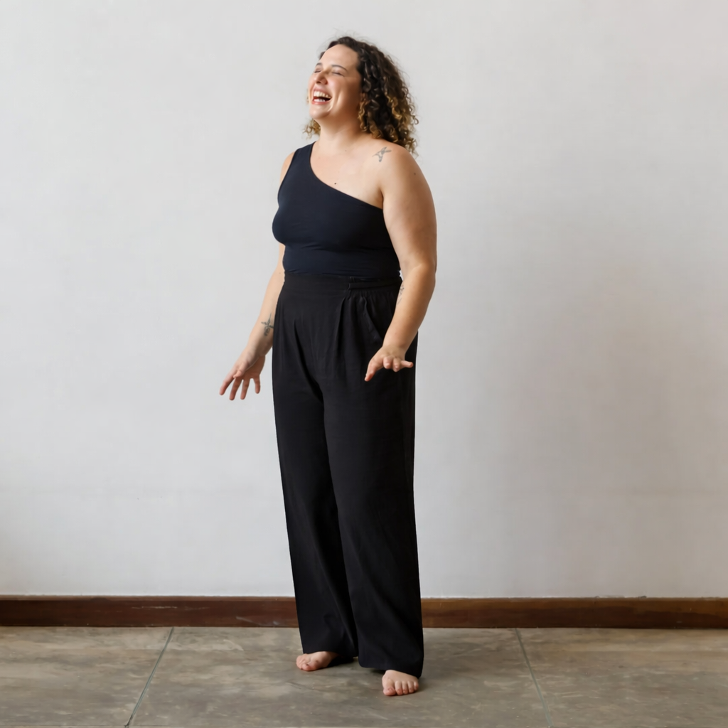 Wide Leg Linen Drawstring Pants