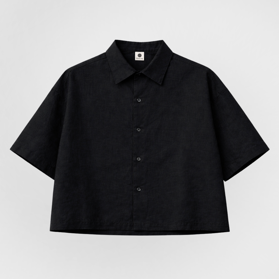 Cropped Oversized Linen Shirt