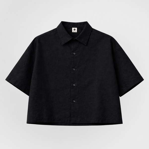 Cropped Oversized Linen Shirt | Dorsu Ethical Clothing