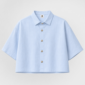 PRE-ORDER Cropped Oversized Linen Shirt