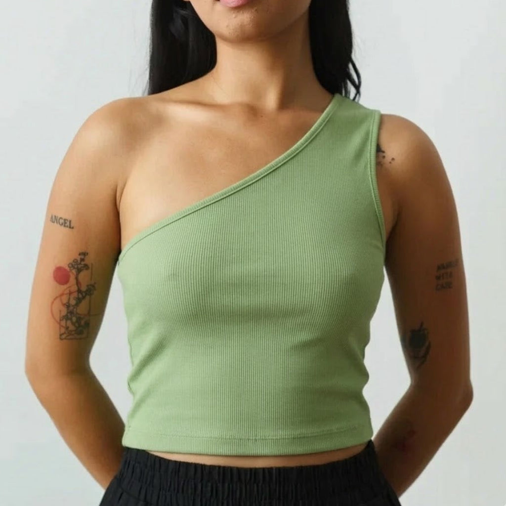 One Shoulder Crop Top